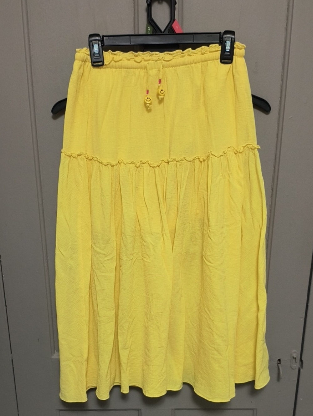 Sunny Yellow Tiered Maxi Skirt with Smocked Waist